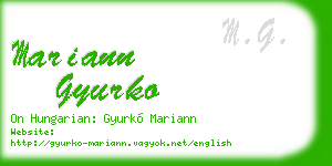mariann gyurko business card