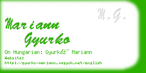 mariann gyurko business card